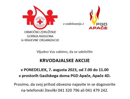 KRVODAJALSKA AKCIJA APAČE_7.8.2023_povabilo